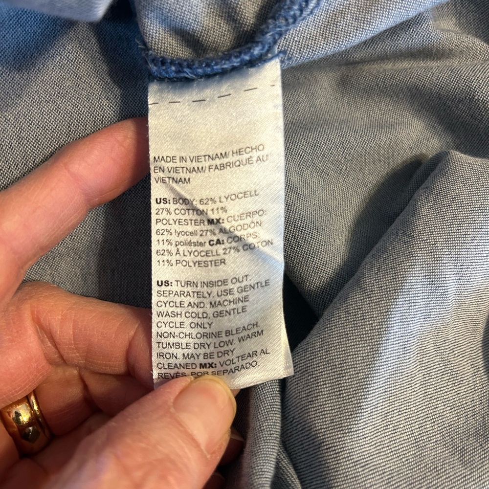 White House Black Market Blue Denim Wrap Mini Skirt - Picture 4 of 4